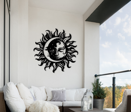Sun & Moon Decorative Metal Sign