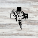 Crown of Thorns Cross Metal Wall Art