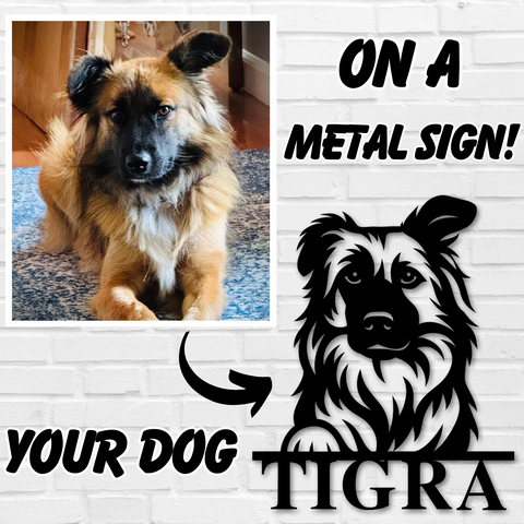 Dog Portrait Custom Metal Sign