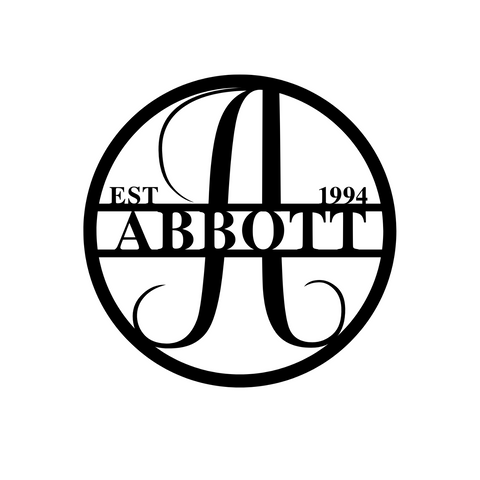 abbott est 1994/monogram sign/BLACK