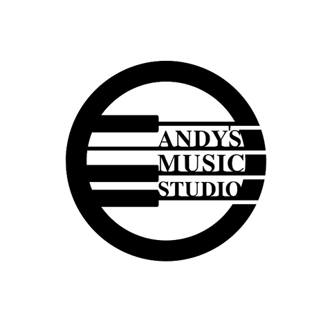 andy's music studio/music sign/BLACK