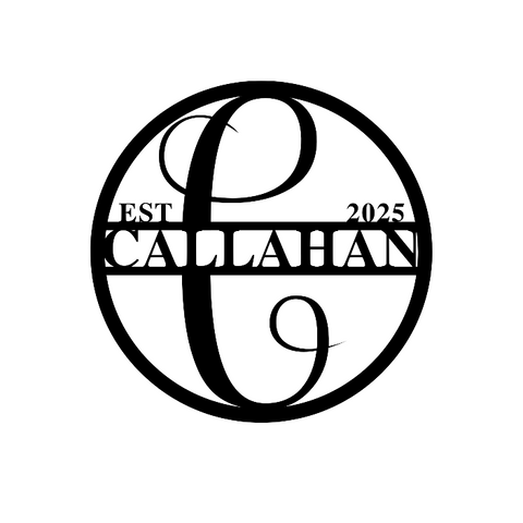 callahan est 2025/monogram sign/BLACK
