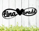 Personalized Metal Infinity Sign, Anniversary Gift, Newly Engaged Gift, Custom Metal Sign, Metal Wall Art Housewarming Gift Metal Home Decor
