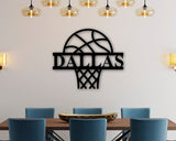 Personalized Basketball Name Sign, Custom Metal Basketball with Hoop, Sports Fan, Kids Room Wall Art, Kids Christmas Gift, Kids Birthday