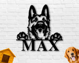German Shepherd Dog Sign, German Shepherd Metal sign, German Shepherd Name Sign, Pet Name Sign, Dog Lover Sign, Gift for Pet owner, Dog