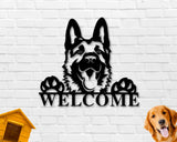 German Shepherd Dog Sign, German Shepherd Metal sign, German Shepherd Name Sign, Pet Name Sign, Dog Lover Sign, Gift for Pet Owner, Dog Sign