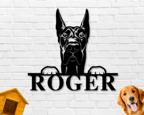 Great Dane Dog Breed Custom Metal Sign