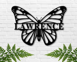 Custom Butterfly Sign, Personalized Metal Sign, Last Name Sign, Family Name Welcome Sign, Entrance Butterfly Wall Décor, Housewarming Gift