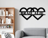 Heart Names Custom Metal Sign