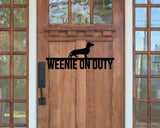 Dachshund On Duty Dog Breed Custom Metal Sign