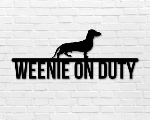 Dachshund On Duty Dog Breed Custom Metal Sign