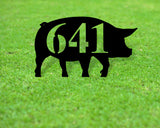 Pig Themed Custom Address Steel Yard Sign, Pig Address sign, Pig House Number Plaque, Custom Metal Sign, Address Plaque, Front Yard