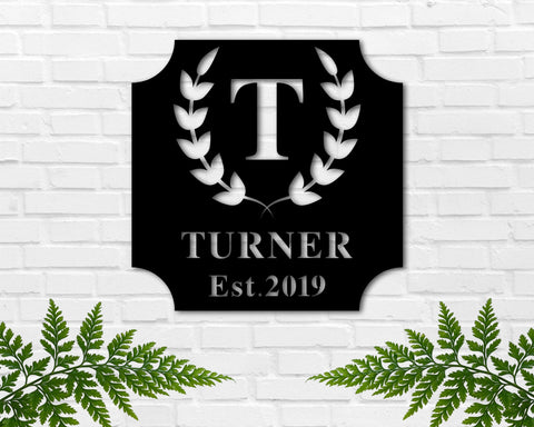 Family Name Est. Custom Metal Sign