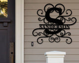 Christmas Gift, Holiday Sale, Metal Monogram Sign, Last name Sign, Family Name Sign, Housewarming gift, Metal wall art, Door hanger, Wedding