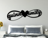 Personalized Metal Infinity Sign, Anniversary Gift, Newly Engaged Gift, Custom Metal Sign, Metal Wall Art Housewarming Gift Metal Home Decor