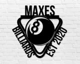 Billiards Custom Metal Sign