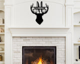 Christmas Gift, Holiday Sale, Deer Head Sign, Deer Antler Decor, Deer Hunter Gift, Deer Camp Sign, Christmas Gift For Him, Deer Name Metal