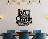Christmas Gift, Holiday Sale, Philippians 4:13,  I can do all things through Christ who strengthens me, Metal sign, Custom wall decor
