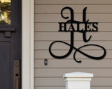 Metal Monogram Sign, Last name Sign, Family Name Sign, Housewarming gift, Metal wall art, Door hanger, Wedding Gift, Personalized Sign, Sign