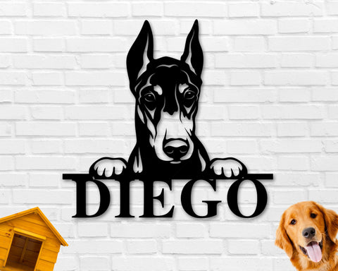 Dobermann Dog Breed Custom Metal Sign
