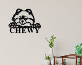 Pomeranian Dog Sign, Pomeranian Metal sign, Pomeranian Name Sign, Pet Name Sign, Dog Lover Sign, Gift for Pet Owner, Dog Sign