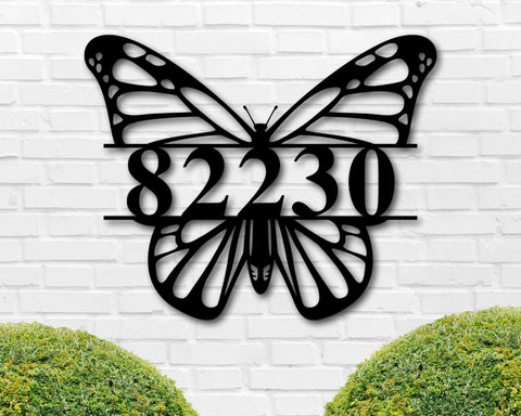 Butterfly Address Metal Sign