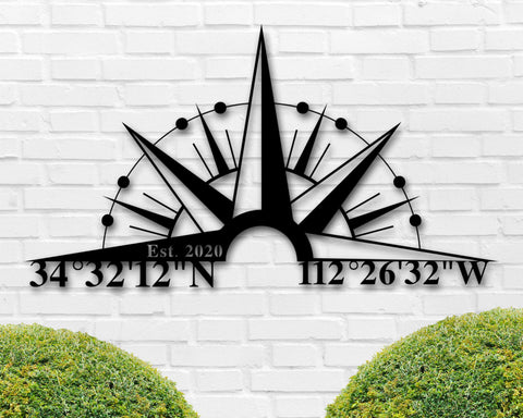 GPS Coordinates Metal Sign