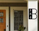 Modern Initial Address Metal Sign