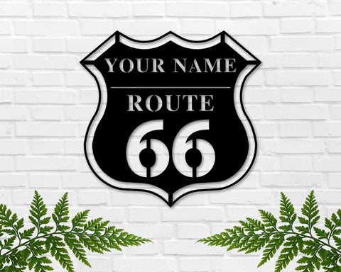 Your Name Route 66 Custom Metal Sign
