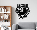 Black Friday, Cyber Monday Sale, Billiards Room Sign, 8 Ball Sign, Personalized Billiard Room Sign, Pool table sign, Billiards Pool Room