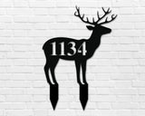 Deer Address sign, Metal Deer Sign, Deer Yard sign, Address Sign, Deer House Number Plaque, Yard Address sign, Antler Address sign, Hunter