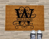 Personalized Family Name Doormat, Custom Last Name Mat, Personalized Monogram Rug, Front Porch Decor, Housewarming Gift, Custom Doormat