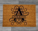 Personalized Family Name Doormat, Custom Last Name Mat, Personalized Monogram Rug, Front Porch Decor, Housewarming Gift, Custom Doormat