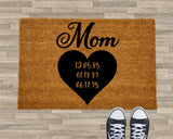 Personalized Mom Gift, Custom Gift for Mom, Gift from Kids, Mother's Day Doormat, Kids Birthdays Mat, Mother's Day Decor, Custom Doormat