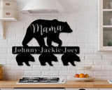 Personalized Mom Gift, Mother's Day Gift from Kids, Mama Bear Metal Sign, Custom Gift for Mom, Mama Bear Metal Wall Decor, Kids Names Sign