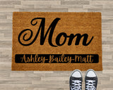 Personalized Mother's Day Doormat, Custom Mother's Day Gift from Kids, Welcome Mat for Mom, Personalized Rug, Gift for Grandma, Door Mat