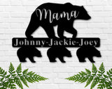 Mama Bear Names Custom Metal Sign