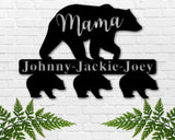Personalized Mom Gift, Mother's Day Gift from Kids, Mama Bear Metal Sign, Custom Gift for Mom, Mama Bear Metal Wall Decor, Kids Names Sign