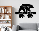 Mama Bear Names Custom Metal Sign