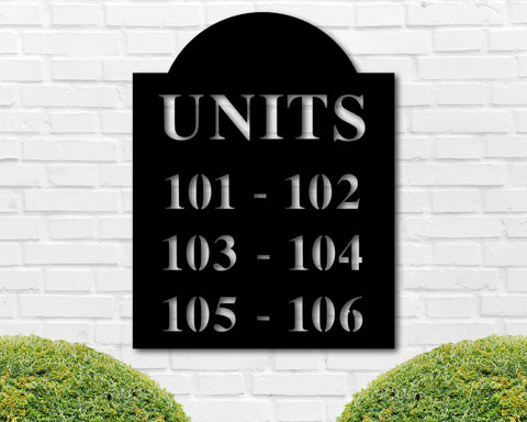 Apartment Unit Custom Metal Sign