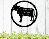Cow Farm Name Custom Metal Sign