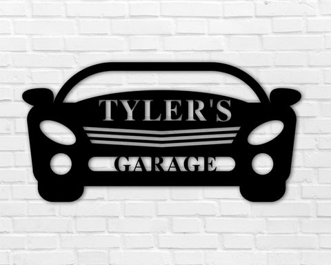 Car Garage Name Custom Metal Sign
