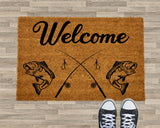 Fishing Welcome Mat, Fish Welcome Doormat, Father's Day Gift, Fishing Gifts for Dad, Fishing Home Decor, Housewarming Gift, For Him, Husband