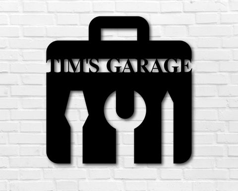 Garage Name Custom Metal Sign
