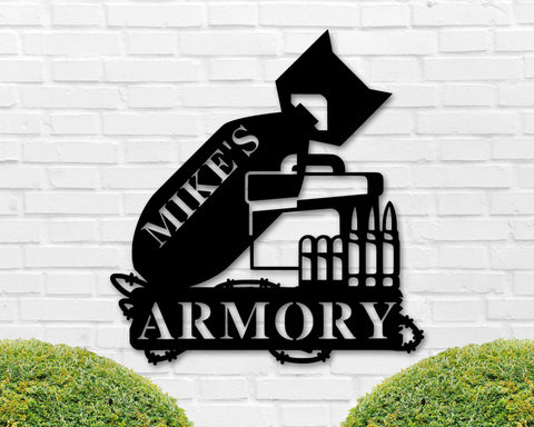 Armory Name Custom Metal Sign