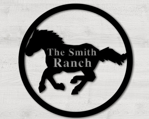 Horse Ranch Name Custom Metal Sign