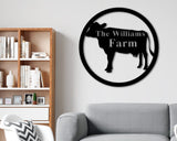 Cow Farm Name Custom Metal Sign