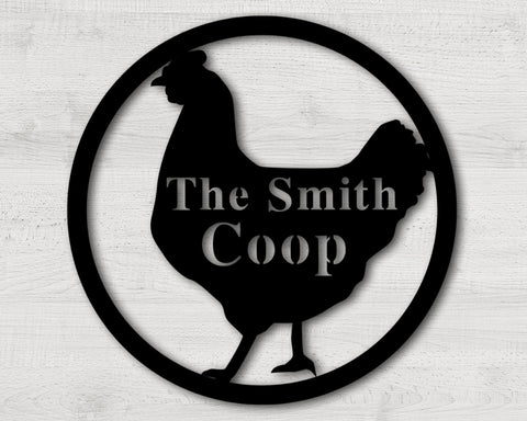 Chicken Coop Name Custom Metal Sign