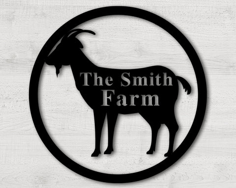 Goat Farm Name Custom Metal Sign