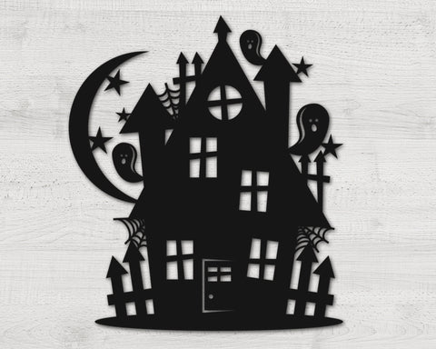 Haunted House Halloween Custom Metal Sign